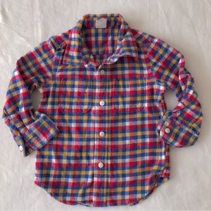Baby Gap long sleeve button up flannel multicolored checker shirt 2T
